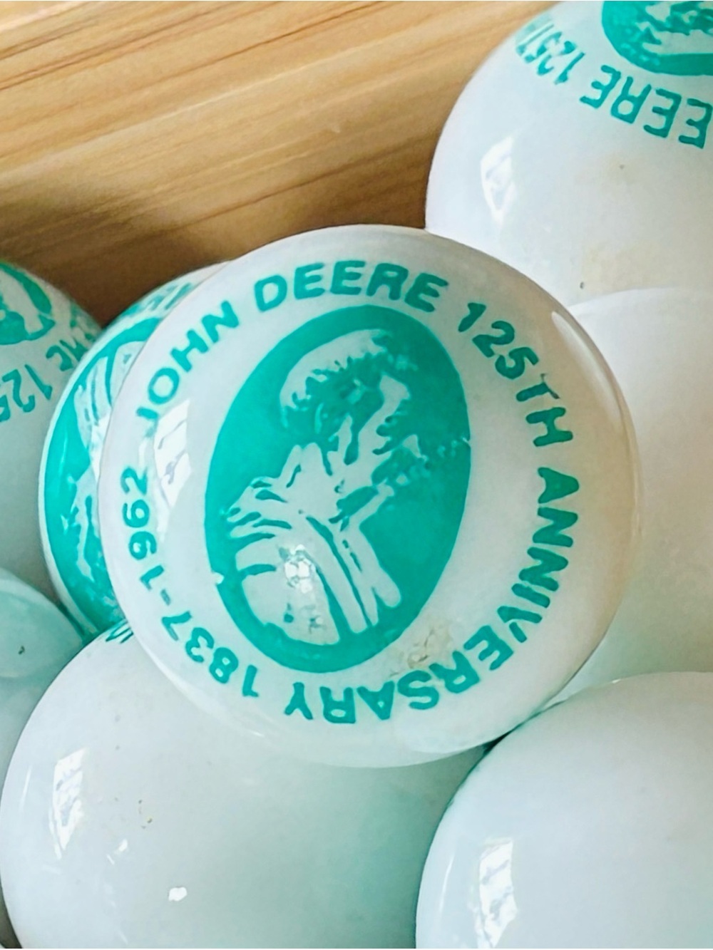 Vintage John Deere glass marble
